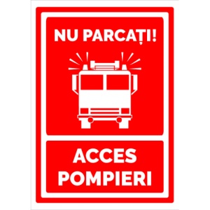 Indicator Semn nu parcati acces pompieri, Sticker autocolant