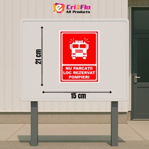 Indicator Semn nu parcati loc rezervat pompieri, Sticker autocolant - Img 2