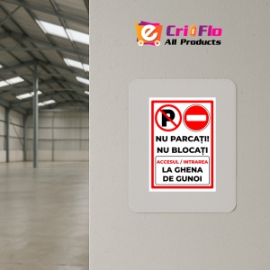 Indicator Semn nu parcati si nu blocati accesul intrarea la ghena de gunoi, Sticker autocolant - Img 4