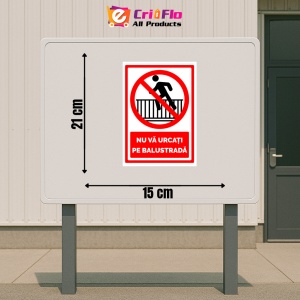Indicator Semn nu va urcati pe balustrada, Sticker autocolant - Img 2