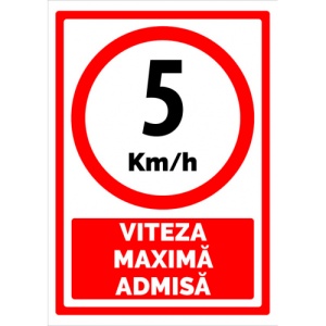 Indicator Semn pentru 10 km viteza maxima admisa, Sticker autocolant