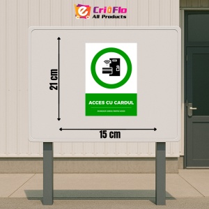 Indicator Semn pentru acces cu cardul scaneaza cardul pentru acces, Sticker autocolant - Img 2