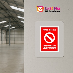 Indicator Semn pentru acces interzis si persoanelor neautorizate, Sticker autocolant - Img 4