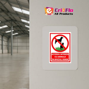 Indicator Semn pentru accesul interzis cu animale in spatiul verde, Sticker autocolant - Img 4