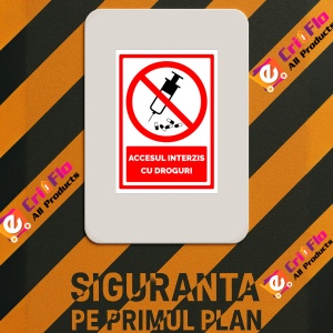Indicator Semn pentru accesul interzis cu droguri, Sticker autocolant - Img 3