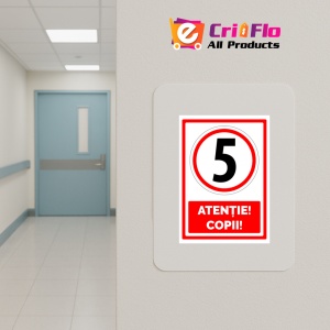 Indicator Semn pentru atentie copii, Sticker autocolant - Img 5
