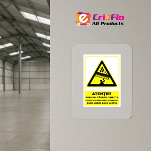 Indicator Semn pentru atentie pericol cadere obiecte caramizi, Sticker autocolant - Img 4