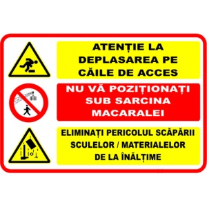Indicator Semn pentru avertizare lucrari, Sticker autocolant