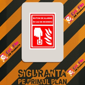 Indicator Semn pentru buton de alarma in caz de incendiu, Sticker autocolant - Img 3