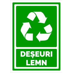 Indicator Semn pentru deseuri lemn, Sticker autocolant