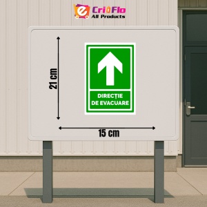 Indicator Semn pentru directie cu sageata de evacuare in sus, Sticker autocolant - Img 2