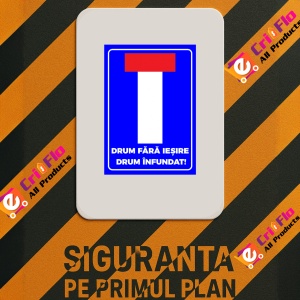 Indicator Semn pentru drum fara iesire drum infundat, Sticker autocolant - Img 3
