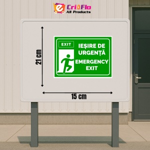 Indicator Semn pentru iesire de urgenta emergency exit, Sticker autocolant - Img 2