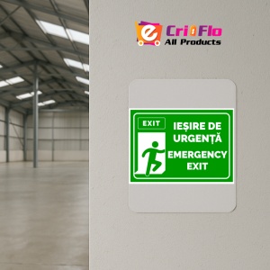 Indicator Semn pentru iesire de urgenta emergency exit, Sticker autocolant - Img 4
