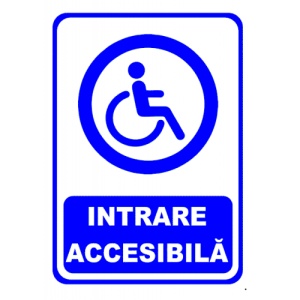 Indicator Semn pentru intrarea accesibila, Sticker autocolant