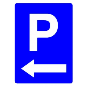 Indicator Semn pentru parcare cu sageata in stanga, Sticker autocolant