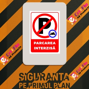 Indicator Semn pentru parcarea interzisa cu exceptia motocicletelor, Sticker autocolant - Img 3