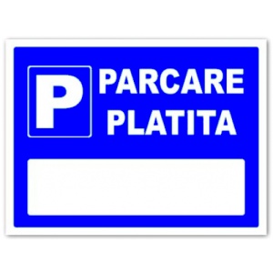 Indicator Semn pentru parcarea platita, Sticker autocolant