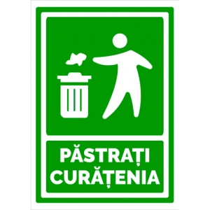 Indicator Semn pentru pastrarea curateniei, Sticker autocolant