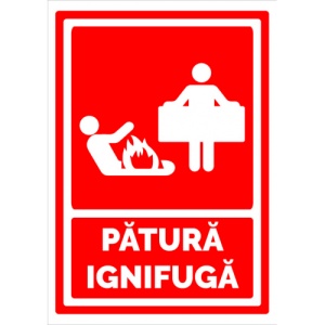 Indicator Semn pentru patura ignifuga, Sticker autocolant