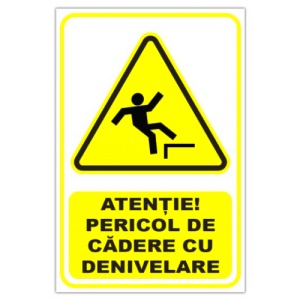 Indicator Semn pentru pericol de cadere cu denivelare, Sticker autocolant