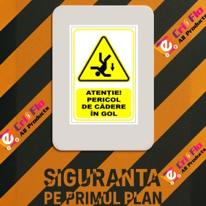 Indicator Semn pentru pericol de cadere in gol, Sticker autocolant - Img 3