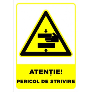Indicator Semn pentru pericol de strivire, Sticker autocolant