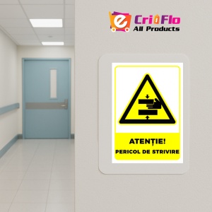 Indicator Semn pentru pericol de strivire, Sticker autocolant - Img 5