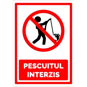 Indicator Semn pentru pescuitul interzis, Sticker autocolant