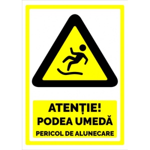 Indicator Semn pentru podea umeda, Sticker autocolant