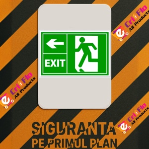 Indicator Semn pentru prim ajutor exit stanga, Sticker autocolant - Img 3