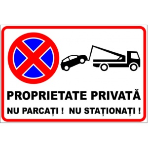 Indicator Semn pentru proprietate privata nu parcati si nu stationati, Sticker autocolant
