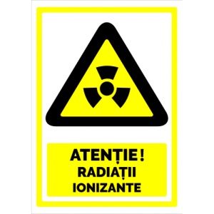 Indicator Semn pentru radiatii ionizante, Sticker autocolant