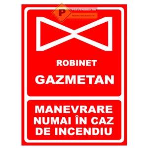 Indicator Semn pentru robinet gaz metan, Sticker autocolant