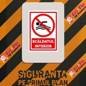 Indicator Semn pentru scaldatul interzis, Sticker autocolant - Img 3