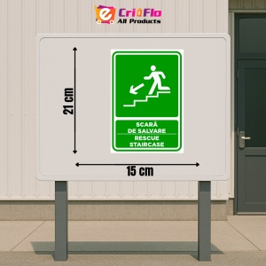 Indicator Semn pentru scara de salvare sprea stanga jos, Sticker autocolant - Img 2