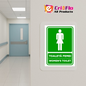 Indicator Semn pentru toaleta femei women's toilet, Sticker autocolant - Img 5