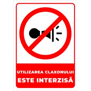 Indicator Semn pentru utilizarea claxonului interzisa, Sticker autocolant