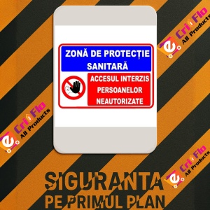 Indicator Semn pentru zona de protectie sanitara, Sticker autocolant - Img 3