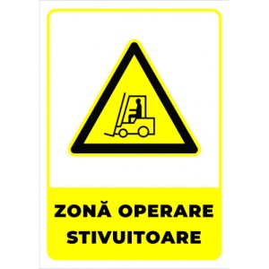 Indicator Semn pentru zona operare stivuitoare, Sticker autocolant