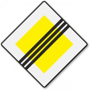 Indicator Semn rutier sfarsit de prioritate, Sticker autocolant