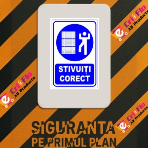 Indicator Semn stivuiti corect, Sticker autocolant - Img 3