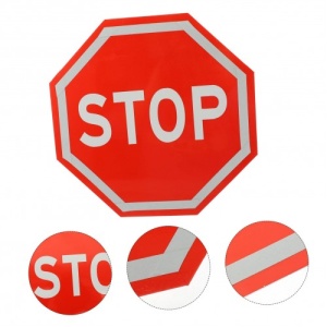 Indicator Semn stop, Sticker autocolant