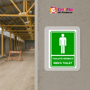 Indicator Semn toaleta barbati men's toilet, Sticker autocolant - Img 5