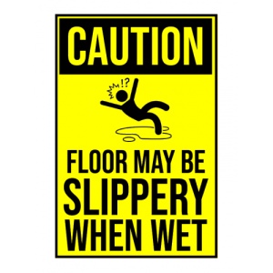 Indicator Sign caution floor may be slippery when wet, Sticker autocolant
