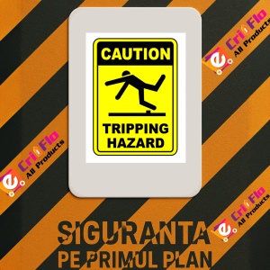 Indicator Sign caution tripping hazard, Sticker autocolant - Img 3