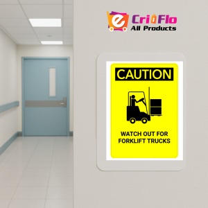 Indicator Sign caution watch out for forklift trucks, Sticker autocolant - Img 5