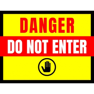 Indicator Sign danger do not enter, Sticker autocolant