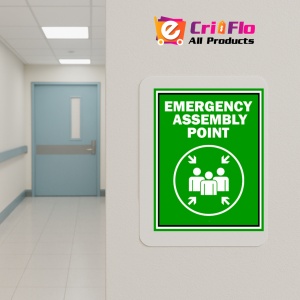 Indicator Sign emergency assembly point, Sticker autocolant - Img 5
