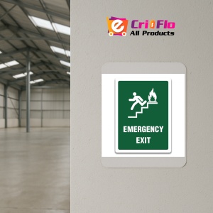 Indicator SIGN EMERGENCY EXIT STAIRWAY LEFT, Sticker autocolant - Img 4